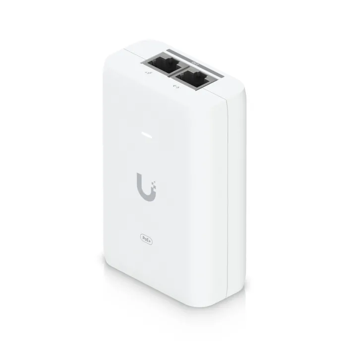PoE+ захранващ адаптер UBIQUITI UACC-PoE+-2.5G, 2.5GbE, до 30 W, 48 V DC, RJ45 вход за данни и PoE+ изход