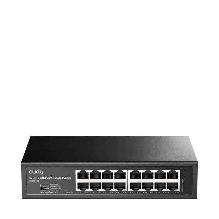 Управляем суич Cudy GS1016E, 16-портов Gigabit Ethernet, 10/100/1000 Mbps, CUDY Cloud APP, метален корпус, монтаж в шкаф