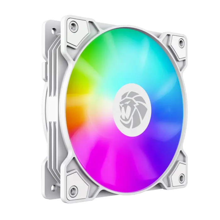 Вентилатор за компютър GameMax FN12A-S5-W, 120 mm, Addressable RGB, 800–1600 об./мин, Hydraulic Bearing, PWM, бял