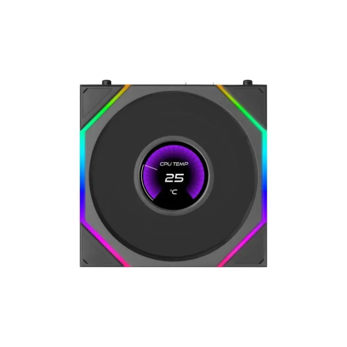 Вентилатор за компютър Lian Li UNI FAN TL LCD FLEX, 120 mm, 1.8" LCD дисплей, ARGB осветление, PWM, 350–1900 rpm, черен