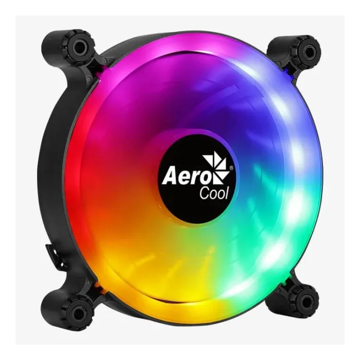 Вентилатор за компютърен корпус AeroCool Spectro 12 FRGB, 120 мм, 1000 об./мин, Fixed RGB подсветка, хидравличен лагер, Molex 4-pin, 19,6 dBA