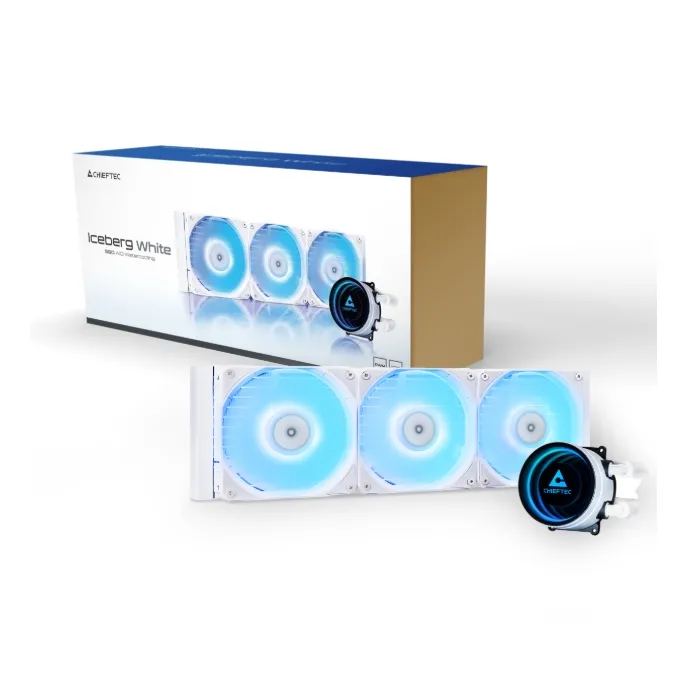 Водно охлаждане Chieftec Iceberg White 360 ARGB (AIO) – 360mm радиатор, 3x120mm PWM 500–2200RPM